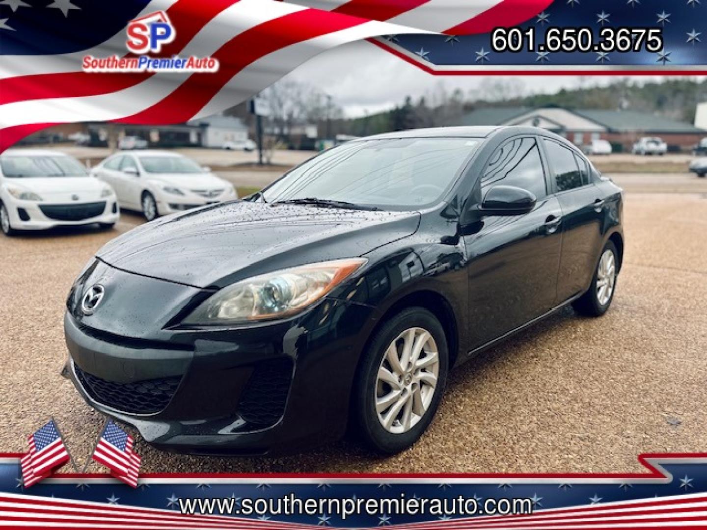 2012 BLACK MAZDA MAZDA3 I TOURING W/S (JM1BL1V79C1) , located at 922 W. Beacon St., Philadelphia, MS, 39350, (601) 650-3675, 32.770447, -89.127151 - Photo#2